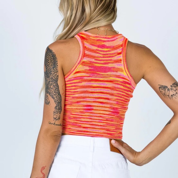 Princess Polly pink and orange knit crop top - Picture 3 of 3